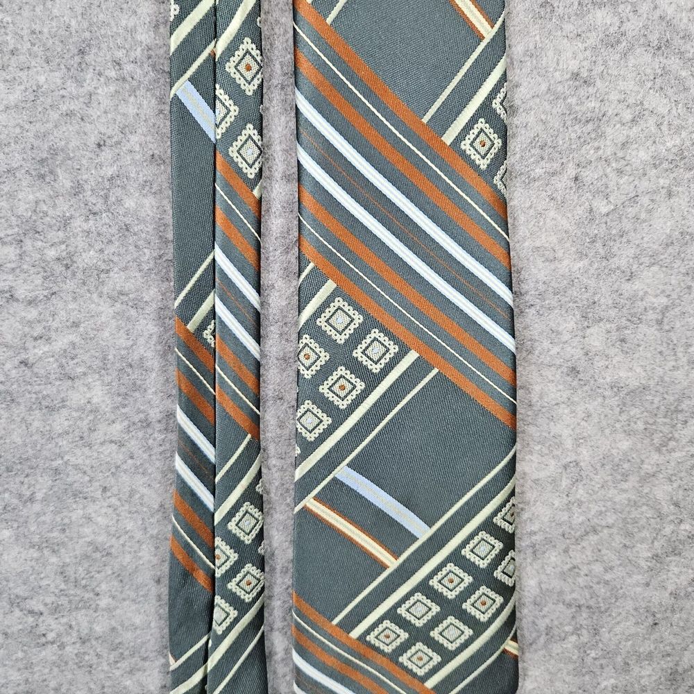 Andhurst Green Necktie Neck Tie Stripes &‎ Geometric Print 100% Dacron Polyester